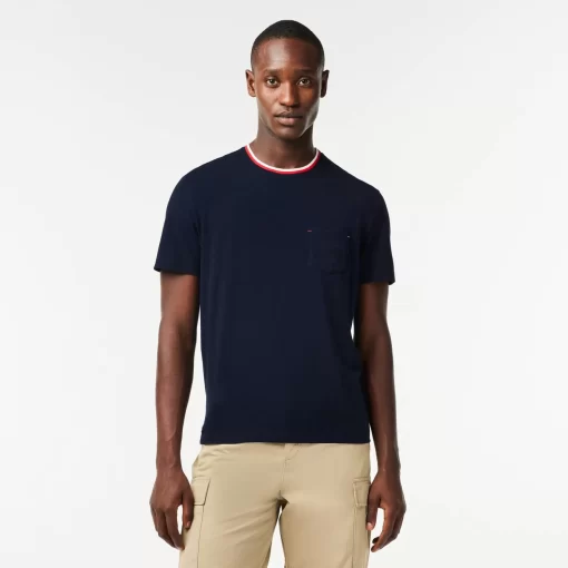 Lacoste Unterwäsche & Loungewear>Pyjama-Oberteil Mit Kontrastkragen Navy Blau 166