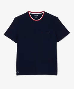 Lacoste Unterwäsche & Loungewear>Pyjama-Oberteil Mit Kontrastkragen Navy Blau 166