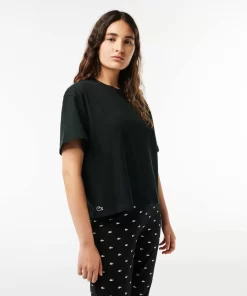 Lacoste Unterwäsche & Loungewear>Pyjama-Set Mit Croc-Hosen Schwarz / Weis 258