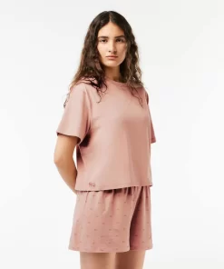 Lacoste Unterwäsche & Loungewear>Pyjama-Set Mit Croc-Shorts Rosa Iyu