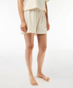 Lacoste Unterwäsche & Loungewear>Pyjama-Set Mit Croc-Shorts Weis / Blau Iyt