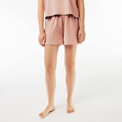 Lacoste Unterwäsche & Loungewear>Pyjama-Set Mit Croc-Shorts Rosa Iyu