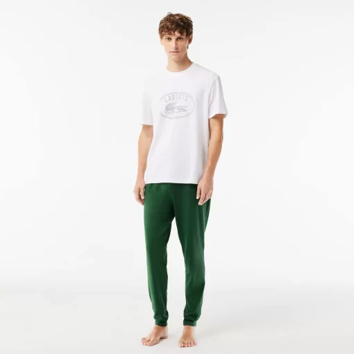 Lacoste Unterwäsche & Loungewear>Pyjama-Set Mit Hosen Mit Kontrast-Logo Weis / Grun 737