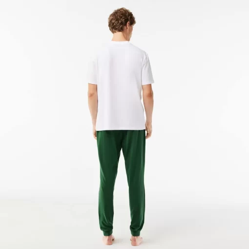 Lacoste Unterwäsche & Loungewear>Pyjama-Set Mit Hosen Mit Kontrast-Logo Weis / Grun 737