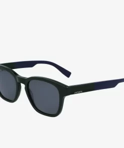 Lacoste Sonnenbrillen>Rechteckige Acetat-Textil-Touch-Sonnenbrille Fur Herren Green 300