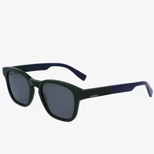 Lacoste Sonnenbrillen>Rechteckige Acetat-Textil-Touch-Sonnenbrille Fur Herren Green 300