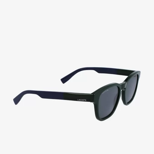 Lacoste Sonnenbrillen>Rechteckige Acetat-Textil-Touch-Sonnenbrille Fur Herren Green 300