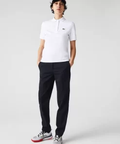 Lacoste Poloshirts>Regular Fit Damen-Polo Aus Gestreifter Bio-Baumwolle Weis 001