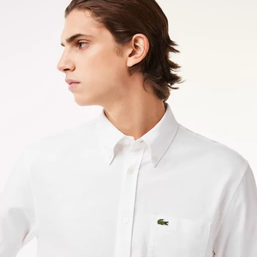 Lacoste Hemden>Regular Fit Hemd Aus Oxford-Baumwolle Weis 001