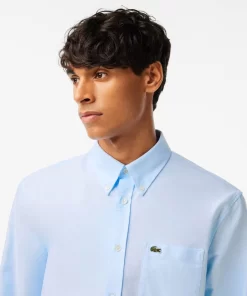 Lacoste Hemden>Regular Fit Hemd Aus Oxford-Baumwolle Weis / Blau F6Z