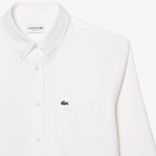 Lacoste Hemden>Regular Fit Hemd Aus Oxford-Baumwolle Weis 001