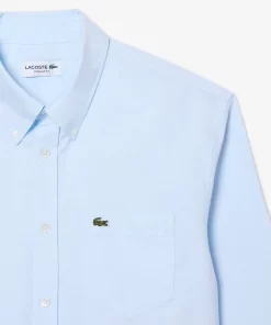 Lacoste Hemden>Regular Fit Hemd Aus Oxford-Baumwolle Weis / Blau F6Z