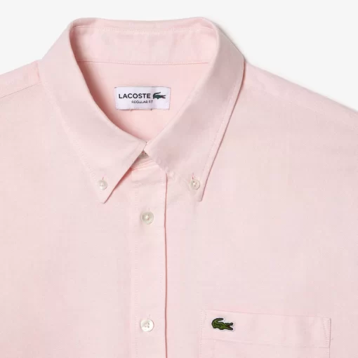 Lacoste Hemden>Regular Fit Hemd Aus Oxford-Baumwolle Weis / Hellrosa 7Fd