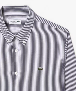 Lacoste Hemden>Regular Fit Herren-Hemd Aus Baumwolle Mit Streifen Weis / Navy Blau 522