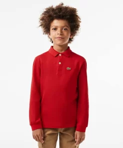 Lacoste Jungenkleidung>Regular Fit Jungen-Poloshirt Aus Petit Pique Rot 240