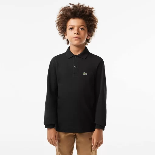 Lacoste Jungenkleidung>Regular Fit Jungen-Poloshirt Aus Petit Pique Schwarz 031