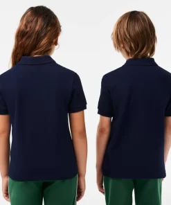 Lacoste Mädchenkleidung>Regular Fit -Kinder-Polo Aus Petit Pique Navy Blau 166