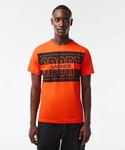 Lacoste Fitnessstudio & Training>Regular Fit Sport T-Shirt Aus Baumwolle Orange Sji