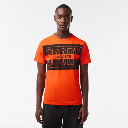 Lacoste Fitnessstudio & Training>Regular Fit Sport T-Shirt Aus Baumwolle Orange Sji