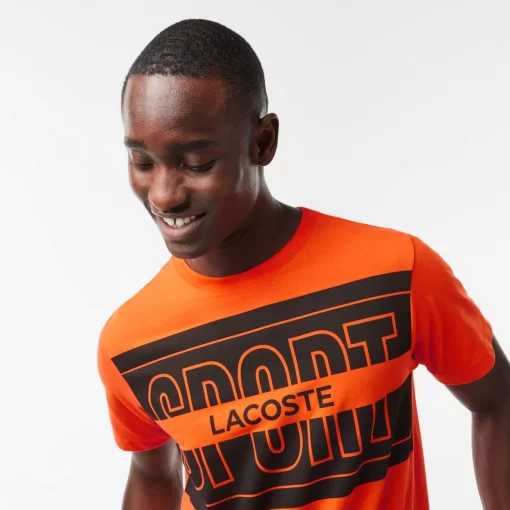 Lacoste Fitnessstudio & Training>Regular Fit Sport T-Shirt Aus Baumwolle Orange Sji