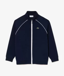 Lacoste Jungenkleidung>Reisverschluss-Sweatshirt Mit Kontrastdetails Navy Blau 166