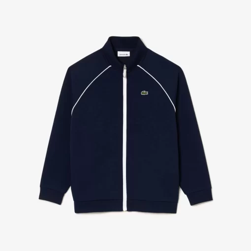 Lacoste Jungenkleidung>Reisverschluss-Sweatshirt Mit Kontrastdetails Navy Blau 166