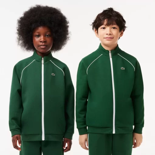 Lacoste Jungenkleidung>Reisverschluss-Sweatshirt Mit Kontrastdetails Grun 132