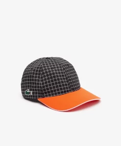 Lacoste Tennis>Resistente, Leichte Tennis-Kappe Schwarz / Orange Qxi