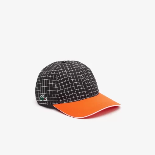 Lacoste Tennis>Resistente, Leichte Tennis-Kappe Schwarz / Orange Qxi