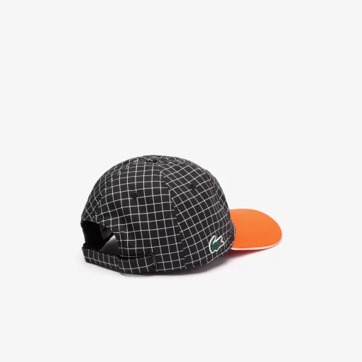 Lacoste Tennis>Resistente, Leichte Tennis-Kappe Schwarz / Orange Qxi