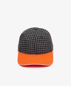 Lacoste Tennis>Resistente, Leichte Tennis-Kappe Schwarz / Orange Qxi