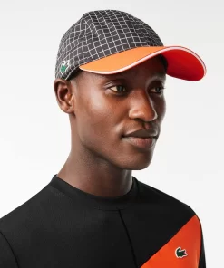 Lacoste Tennis>Resistente, Leichte Tennis-Kappe Schwarz / Orange Qxi