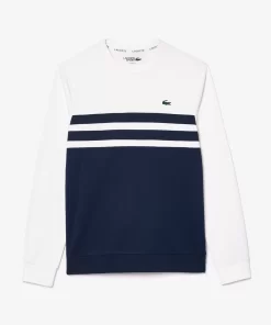 Lacoste Tennis>Resistentes Tennis Sweatshirt Weis / Navy Blau 522