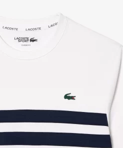 Lacoste Tennis>Resistentes Tennis Sweatshirt Weis / Navy Blau 522