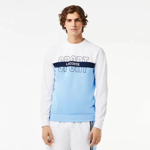 Lacoste Tennis>Ripstop Tennis Sweatshirt Weis / Navy Blau / Blau Lui