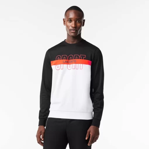 Lacoste Tennis>Ripstop Tennis Sweatshirt Schwarz / Orange / Weis Liz