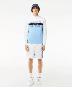 Lacoste Tennis>Ripstop Tennis Sweatshirt Weis / Navy Blau / Blau Lui