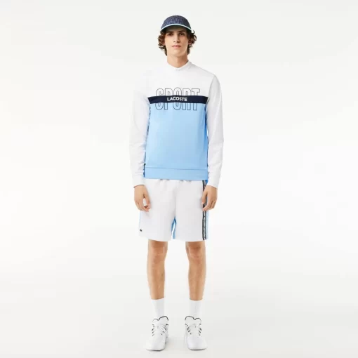 Lacoste Tennis>Ripstop Tennis Sweatshirt Weis / Navy Blau / Blau Lui