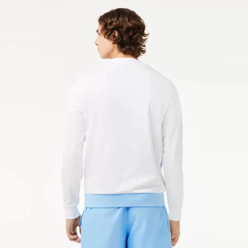 Lacoste Tennis>Ripstop Tennis Sweatshirt Weis / Navy Blau / Blau Lui