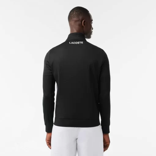 Lacoste Tennis>Ripstop Tennis Sweatshirt Schwarz / Weis 258