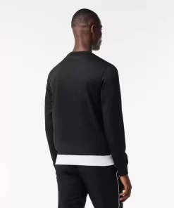 Lacoste Tennis>Ripstop Tennis Sweatshirt Schwarz / Orange / Weis Liz