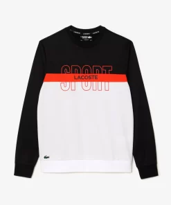 Lacoste Tennis>Ripstop Tennis Sweatshirt Schwarz / Orange / Weis Liz