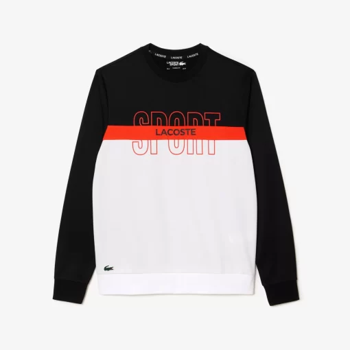 Lacoste Tennis>Ripstop Tennis Sweatshirt Schwarz / Orange / Weis Liz