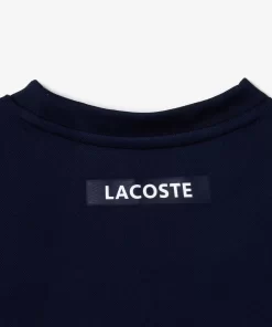 Lacoste Jungenkleidung>Ripstop-Pique Tennis T-Shirt Navy Blau / Blau / Grun / Weis Rih