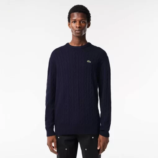 Lacoste Pullover>Rundhals Mit Zopf-Detail Navy Blau 166