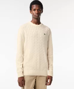 Lacoste Pullover>Rundhals Mit Zopf-Detail Creme Xfj