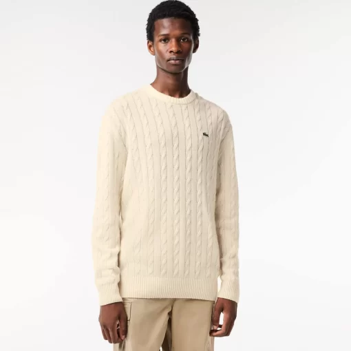 Lacoste Pullover>Rundhals Mit Zopf-Detail Creme Xfj