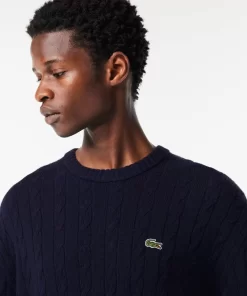 Lacoste Pullover>Rundhals Mit Zopf-Detail Navy Blau 166