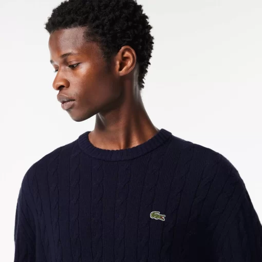 Lacoste Pullover>Rundhals Mit Zopf-Detail Navy Blau 166