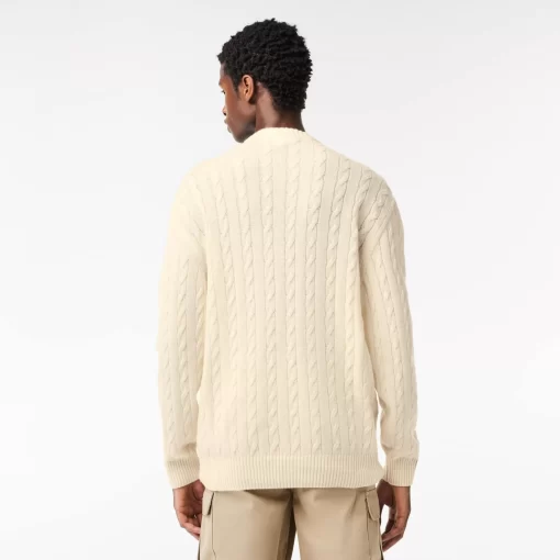 Lacoste Pullover>Rundhals Mit Zopf-Detail Creme Xfj